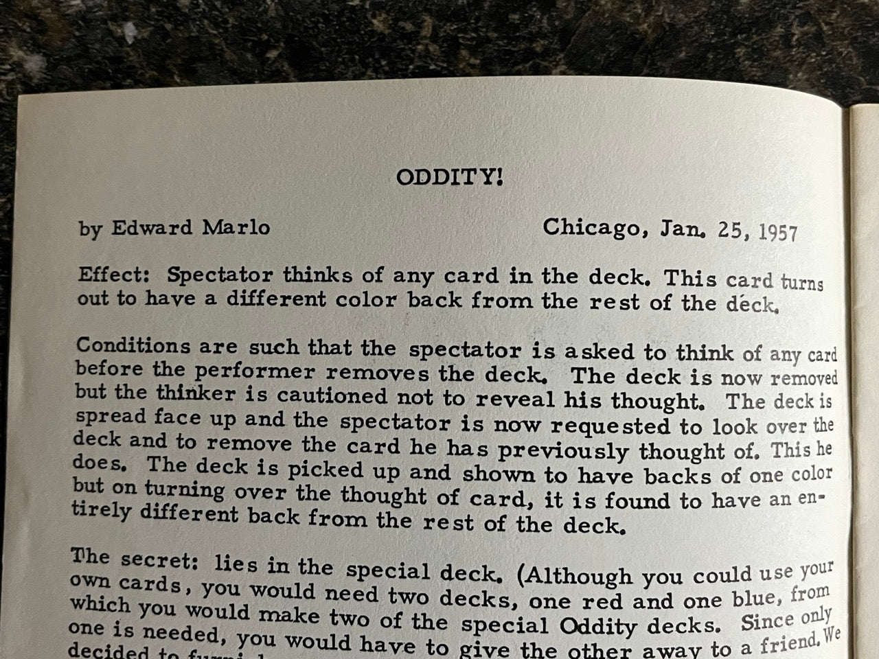 Marlo's Oddity!