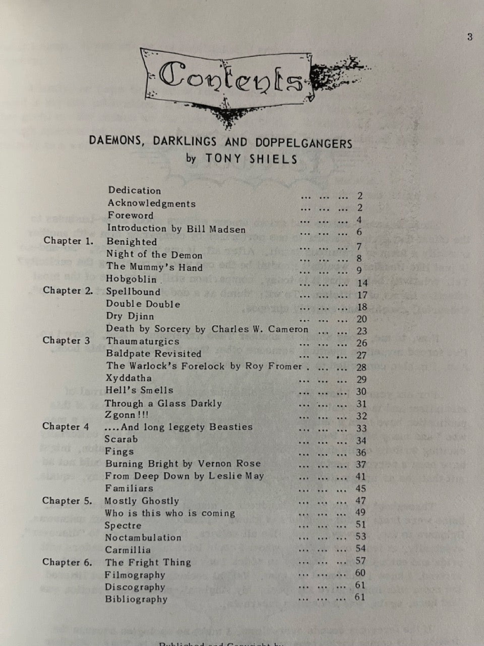 Daemons, Darklings and Doppelgangers - Tony Shiels (NEW Copy)