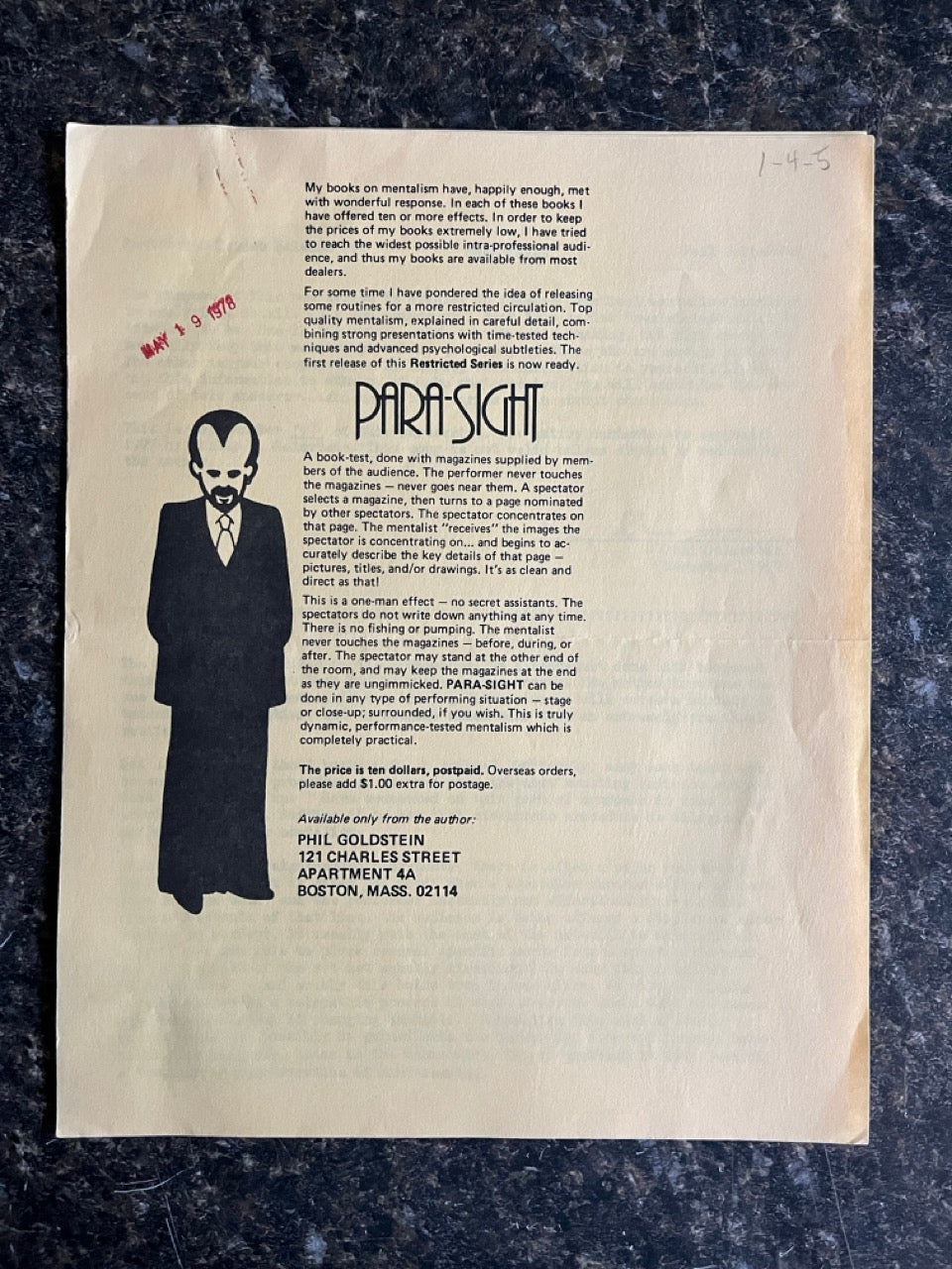 Para-Sight Book Test - Phil Goldstein (Very Rare)