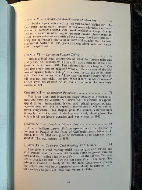 The Mental Mysteries and Other Writings of William W. Larsen, Sr - SIGNED