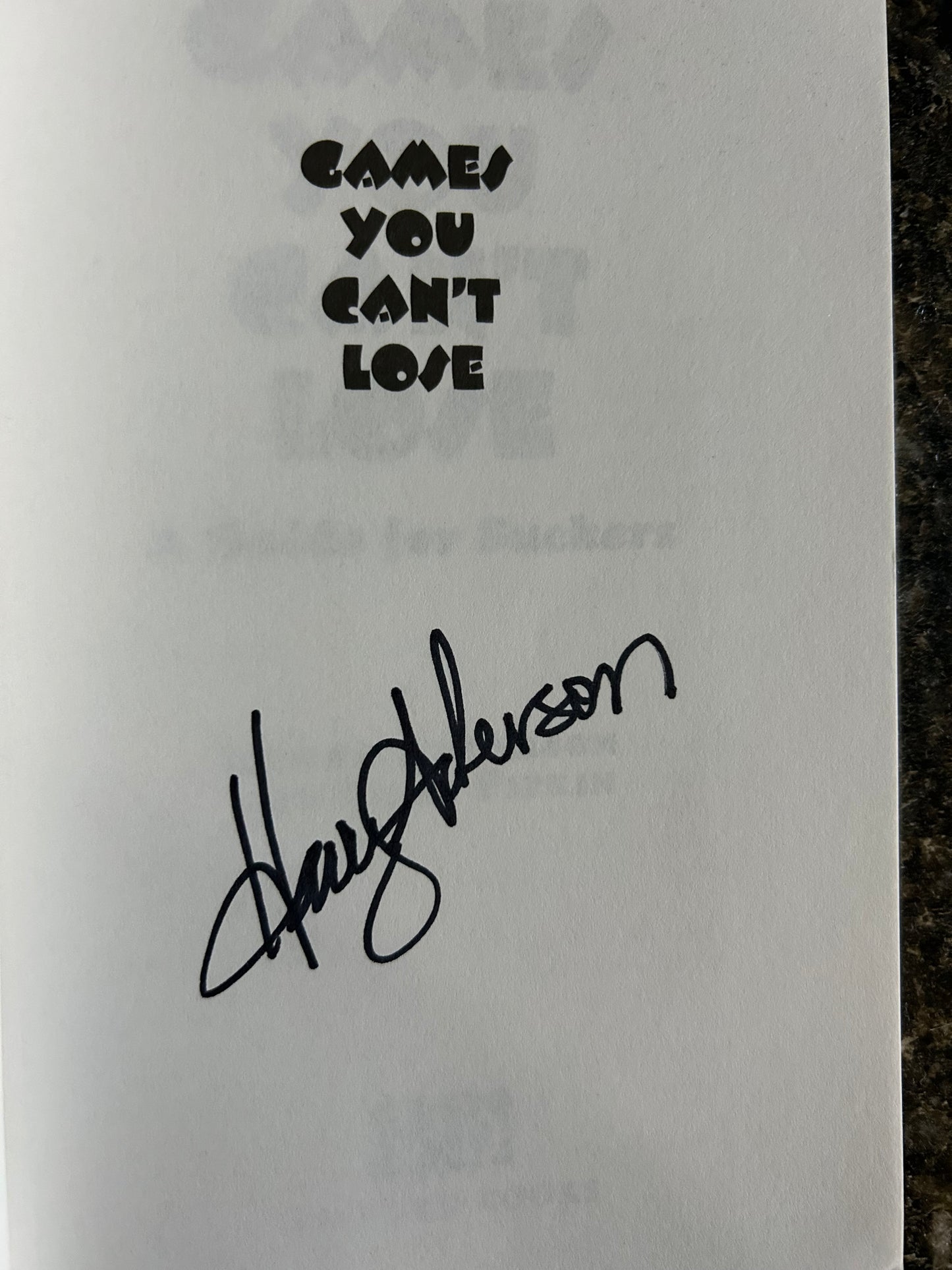 Games You Can't Lose - Harry Anderson & Turk Pipkin - SIGNED