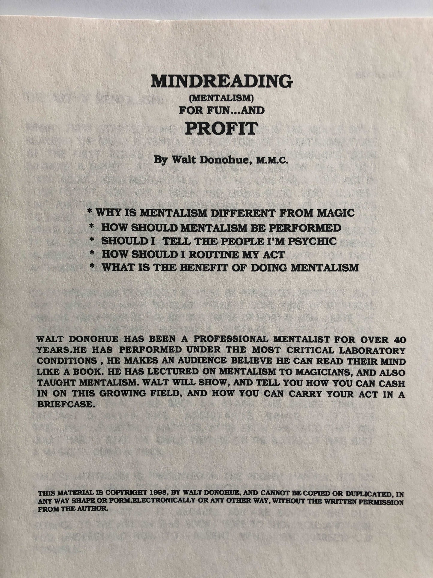 2 Titles by The Amazing Donohue