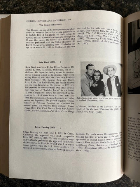 Heroes, Heavies and Sagebrush: A Pictorial History of the "B" Western Players - Arthur McClure & Ken Jones
