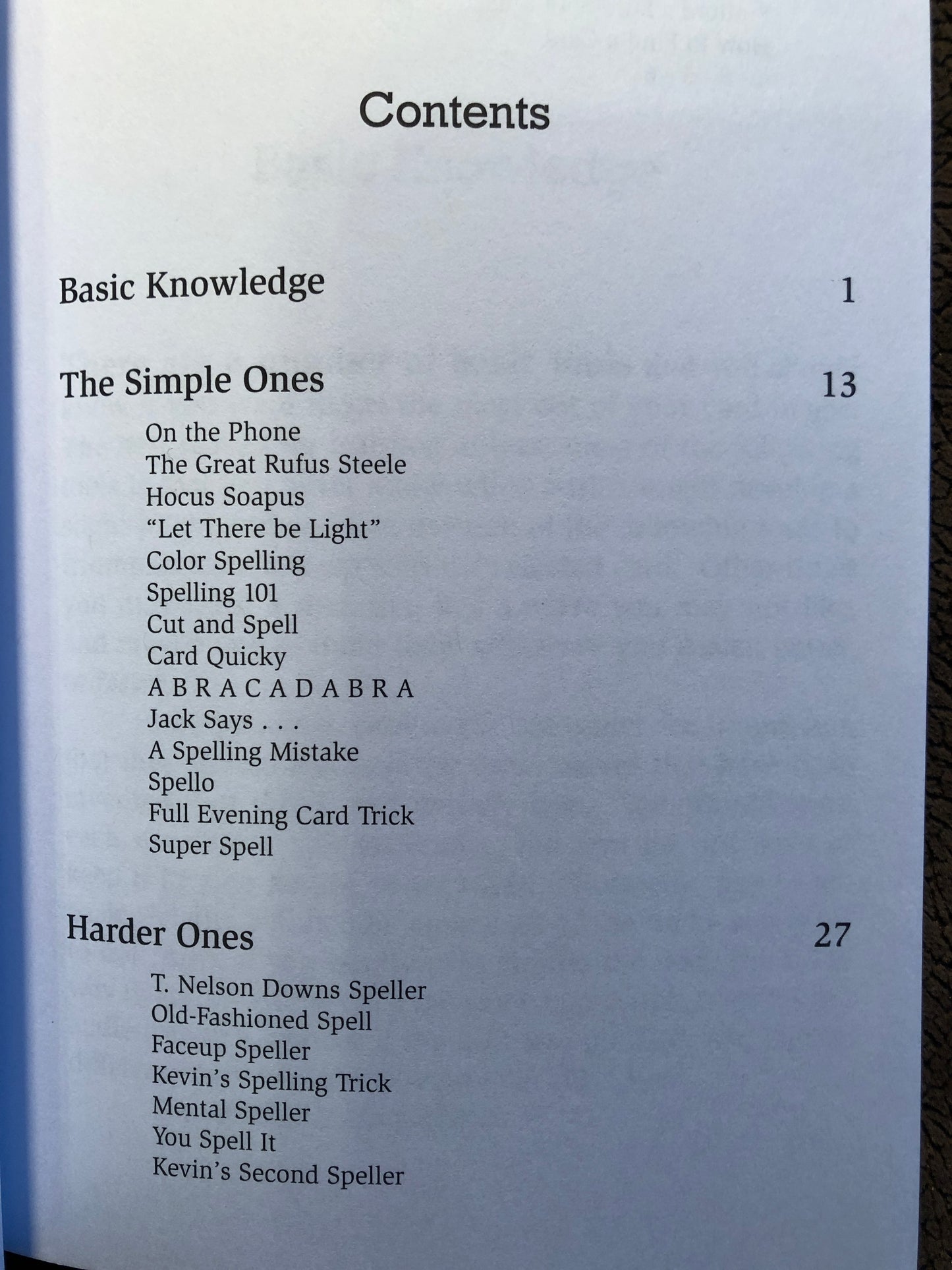 Spellers: A Number of Tricks Where Selected Cards Find Themselves - Kevin Menard
