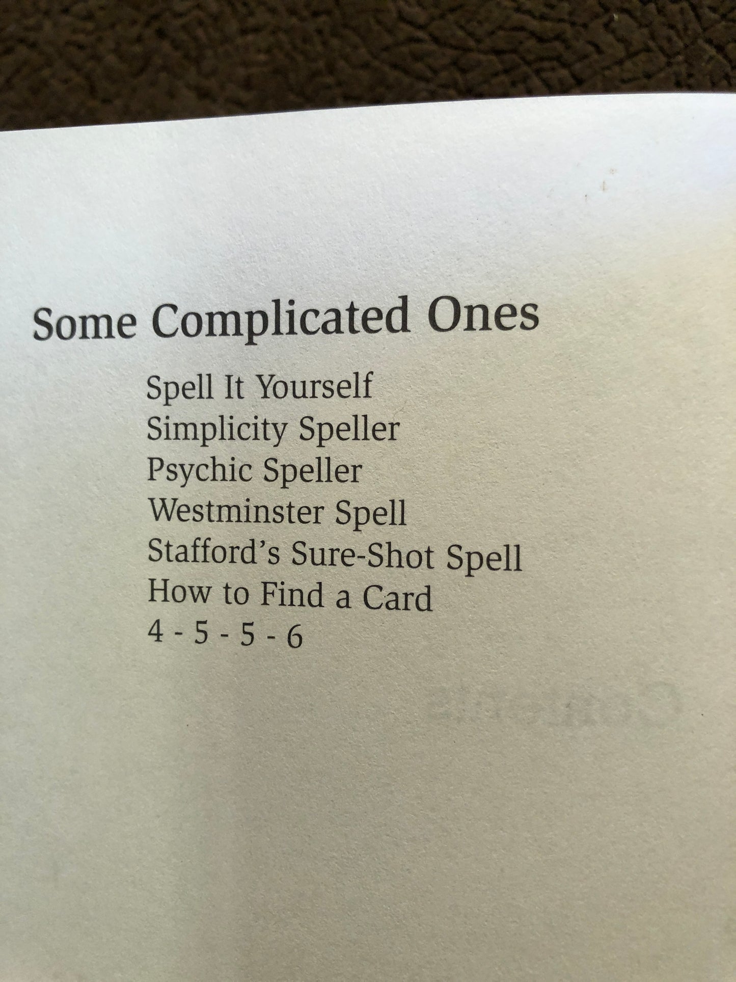 Spellers: A Number of Tricks Where Selected Cards Find Themselves - Kevin Menard