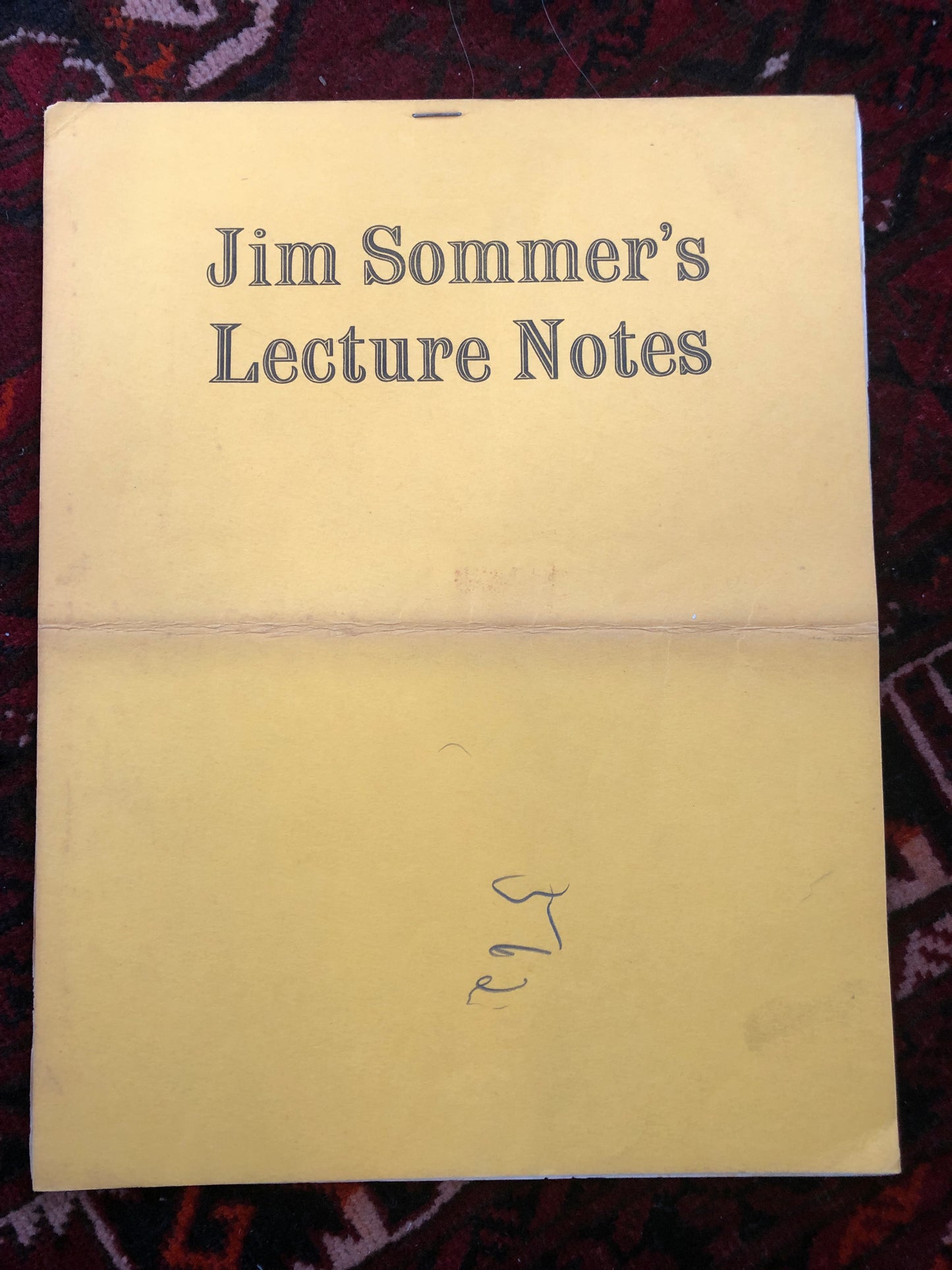 Jim Sommers Lecture Notes