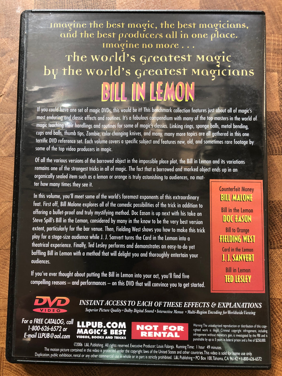 TWGM - The Secrets of Bill in Lemon - DVD