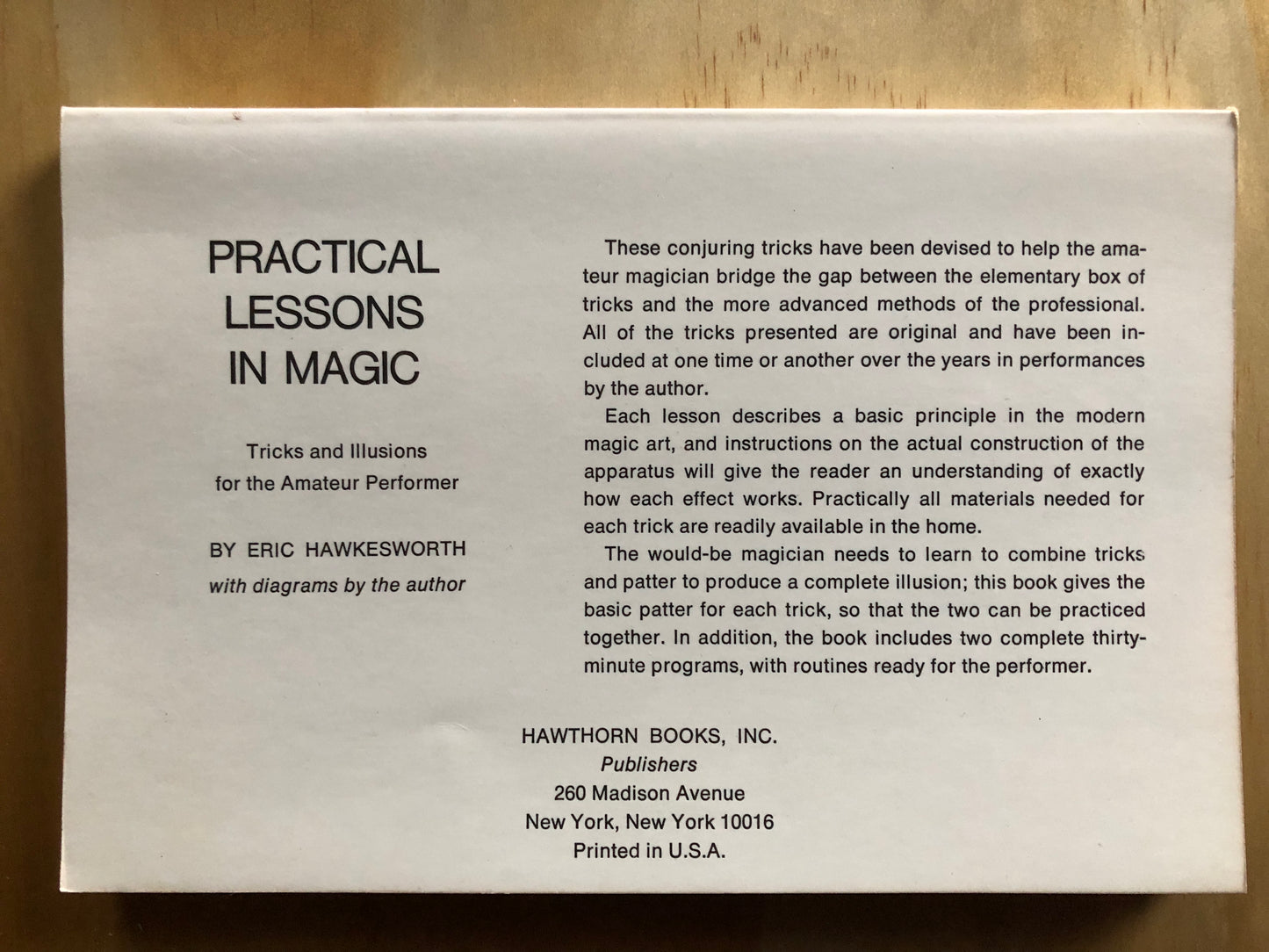 Practical Lessons in Magic - Eric Hawkesworth