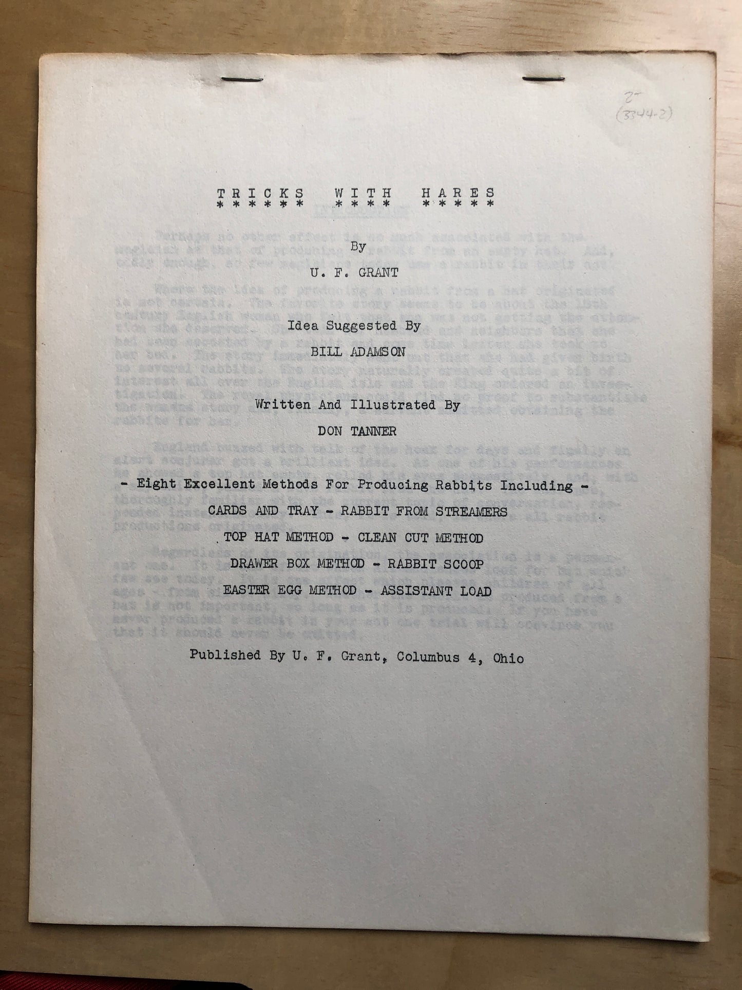 Tricks With Hares - U.F. Grant