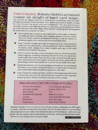 Card College Vol. 4 - Roberto Giobbi (NEW)