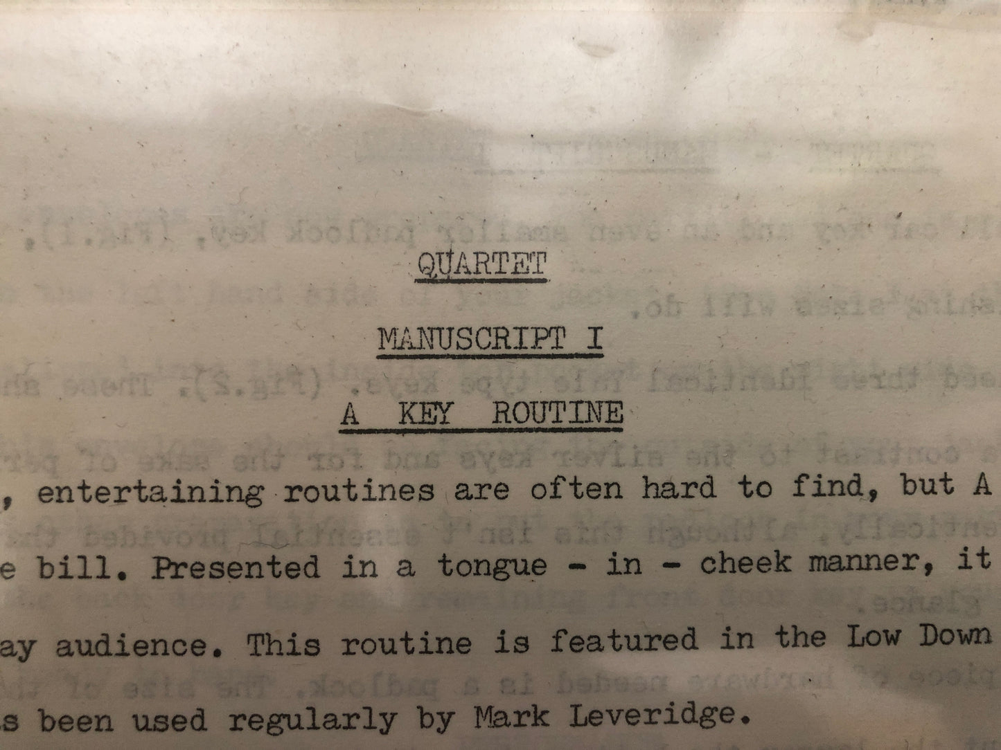 Quartet Manuscripts 1-4 - Mark Leveridge