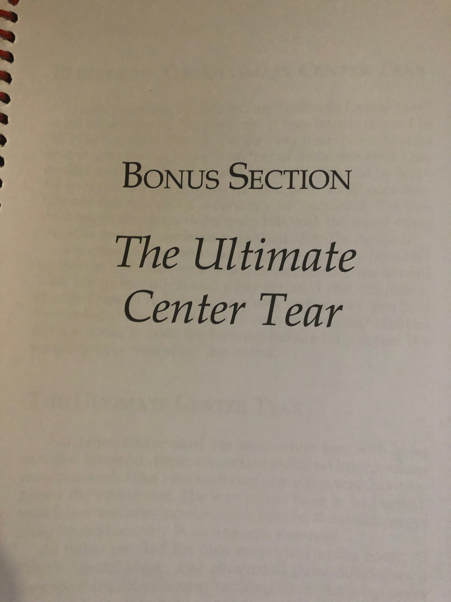 The Perfected Center Tear and other assorted routines - Richard Osterlind