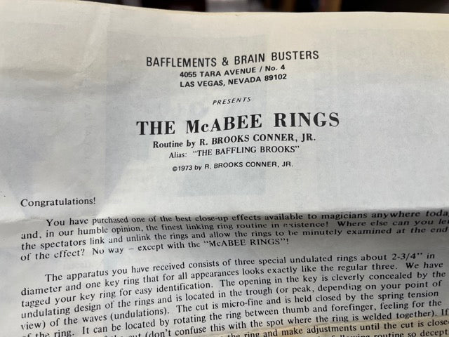 McAbee Rings with instructions (Original Set)