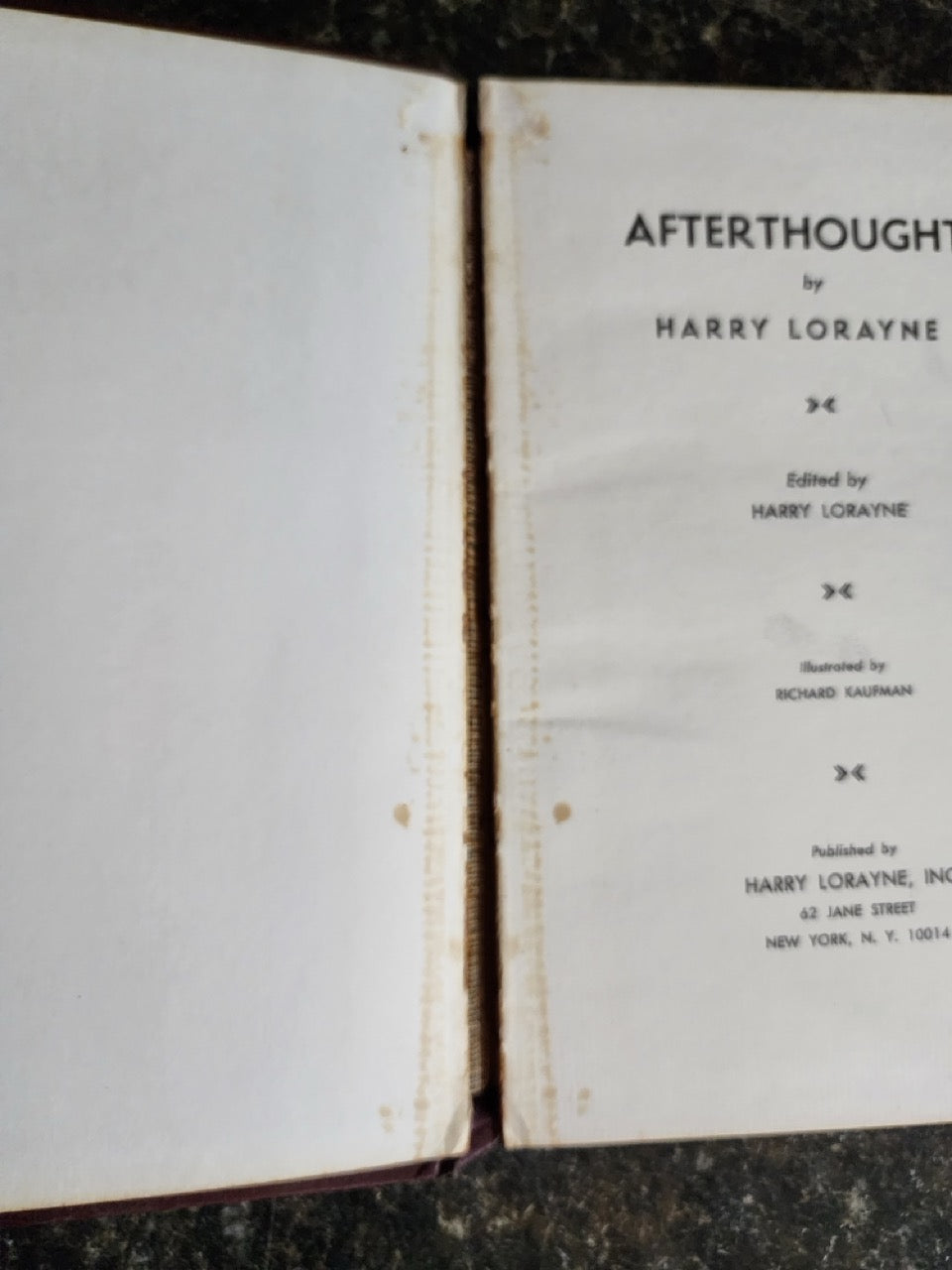 Afterthoughts - Harry Lorayne