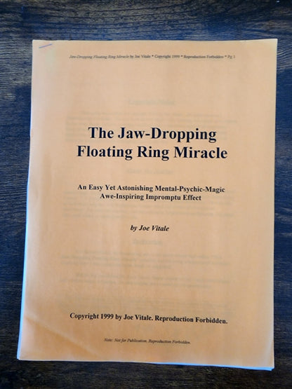 The Jaw-Dropping Floating Ring Miracle - Joe Vitale SIGNED