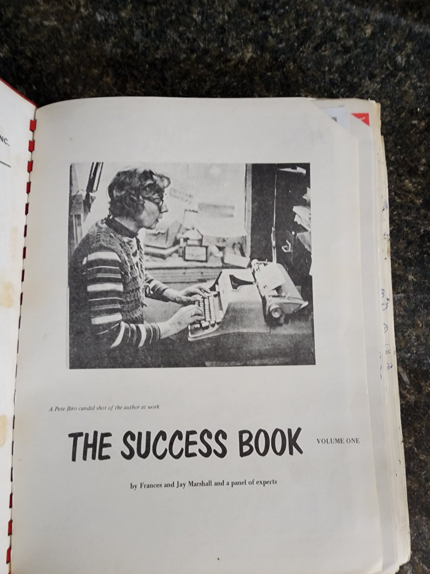 The Success Book Vol. 1 - Frances & Jay Marshall (Frances Marshall's copy)