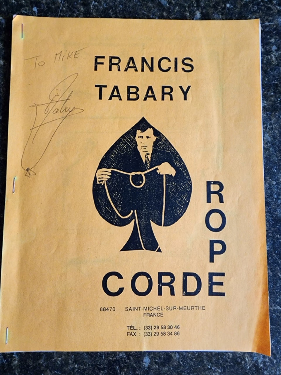 Rope-Corde - Francis Tabary - SIGNED