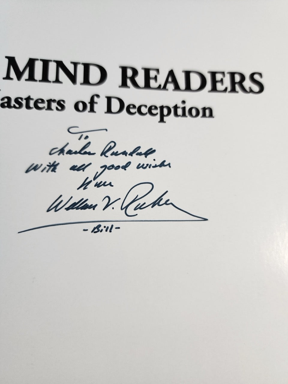 The Mind Readers: Masters of Deception - William V. Rauscher - SIGNED