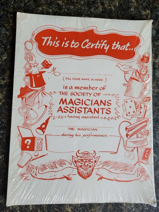 Magician's Assistant Certificates