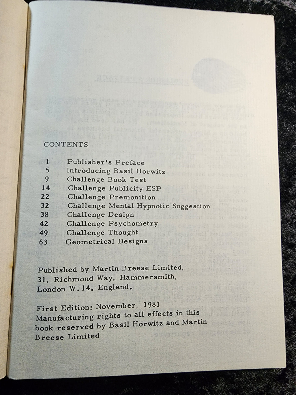 The Mental Magick of Basil Horwitz Vol. 1  - Martin Breese