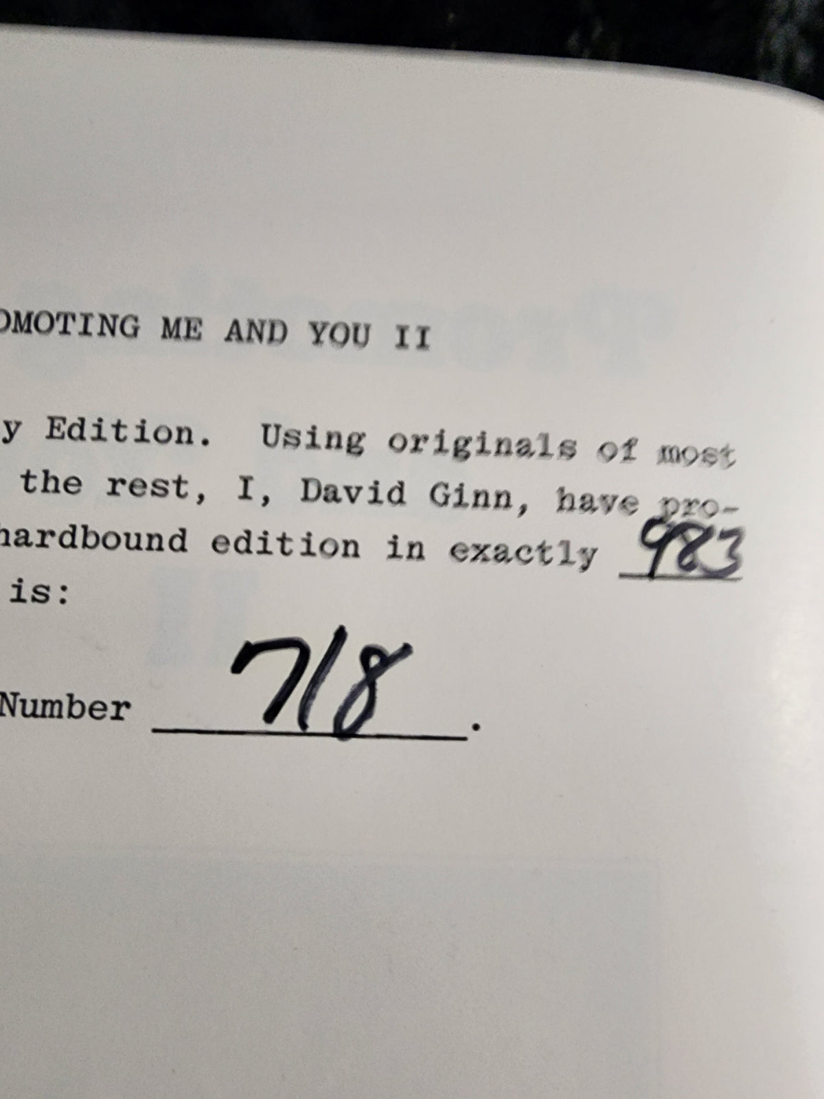 Promoting Me and You 2 - David Ginn - SIGNED (#718)