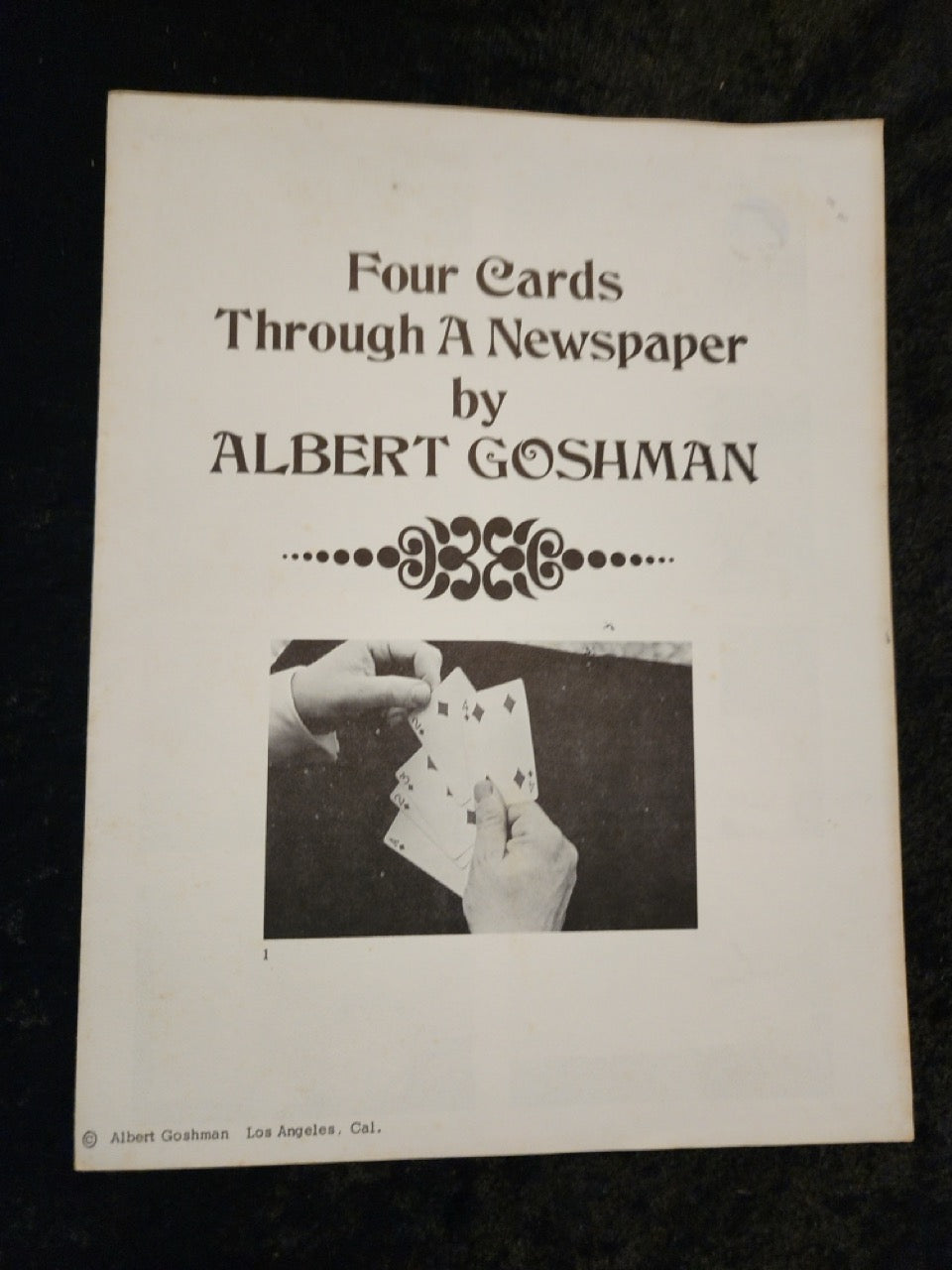 Four Cards Through A Newspaper - Albert Goshman
