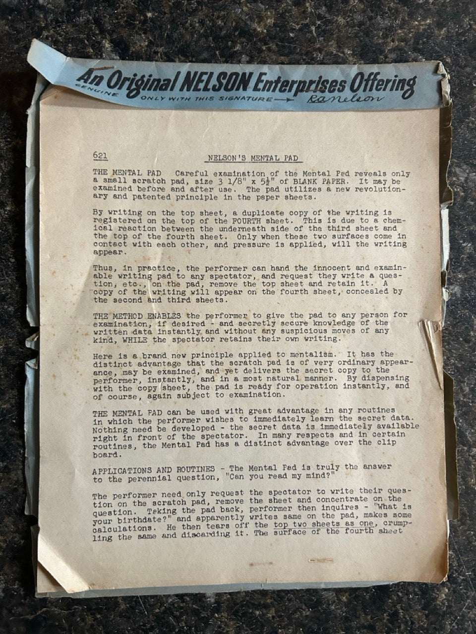Nelson's Mental Pad - Robert Nelson
