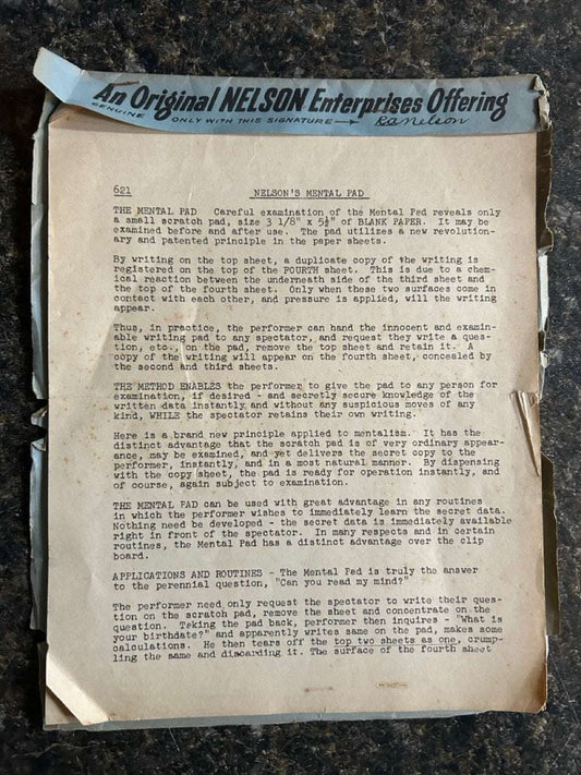 Nelson's Mental Pad - Robert Nelson