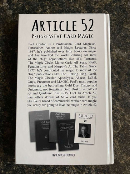 Article 52: Progressive Card Magic - Paul Gordon (Used Copy)