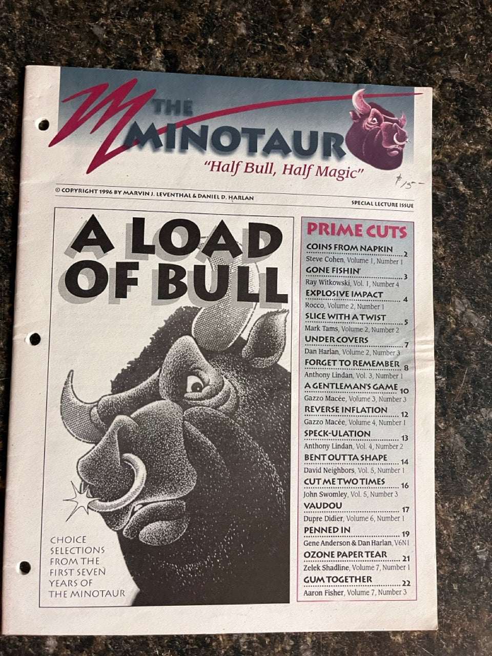 The Minotaur: Special Lecture Issue - Leventhal & Harlan