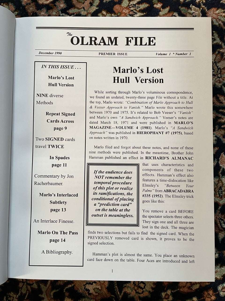 The OLRAM File - Steve Reynolds (slightly damaged)