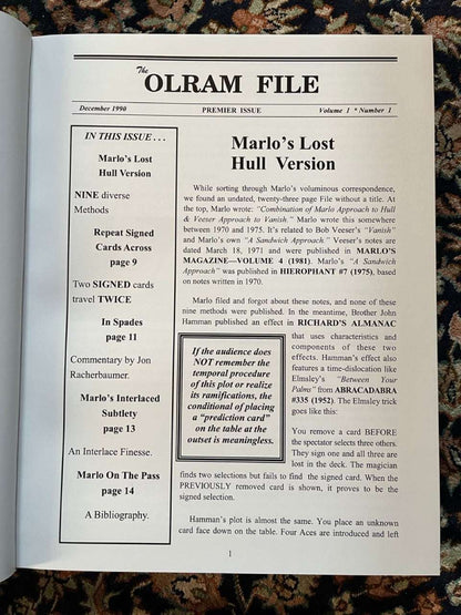 The OLRAM File - Steve Reynolds (slightly damaged)
