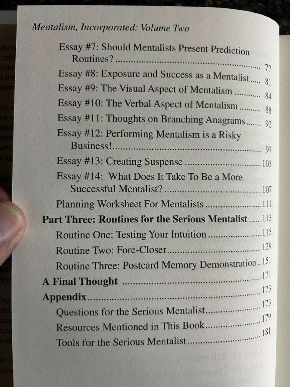 Mentalism Incorporated Vol. 2 - Chuck Hickok (2005 1st ed.)