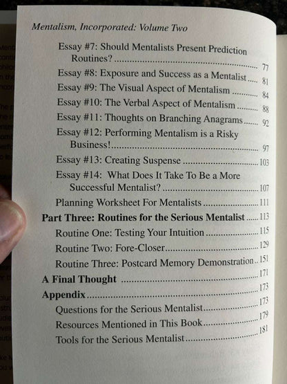 Mentalism Incorporated Vol. 2 - Chuck Hickok (2005 1st ed.)