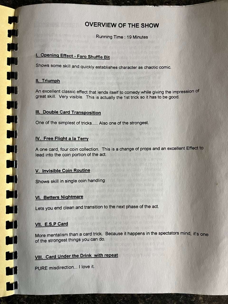 Terry Lunceford "Magic For A Living" Lecture Notes, Part 2