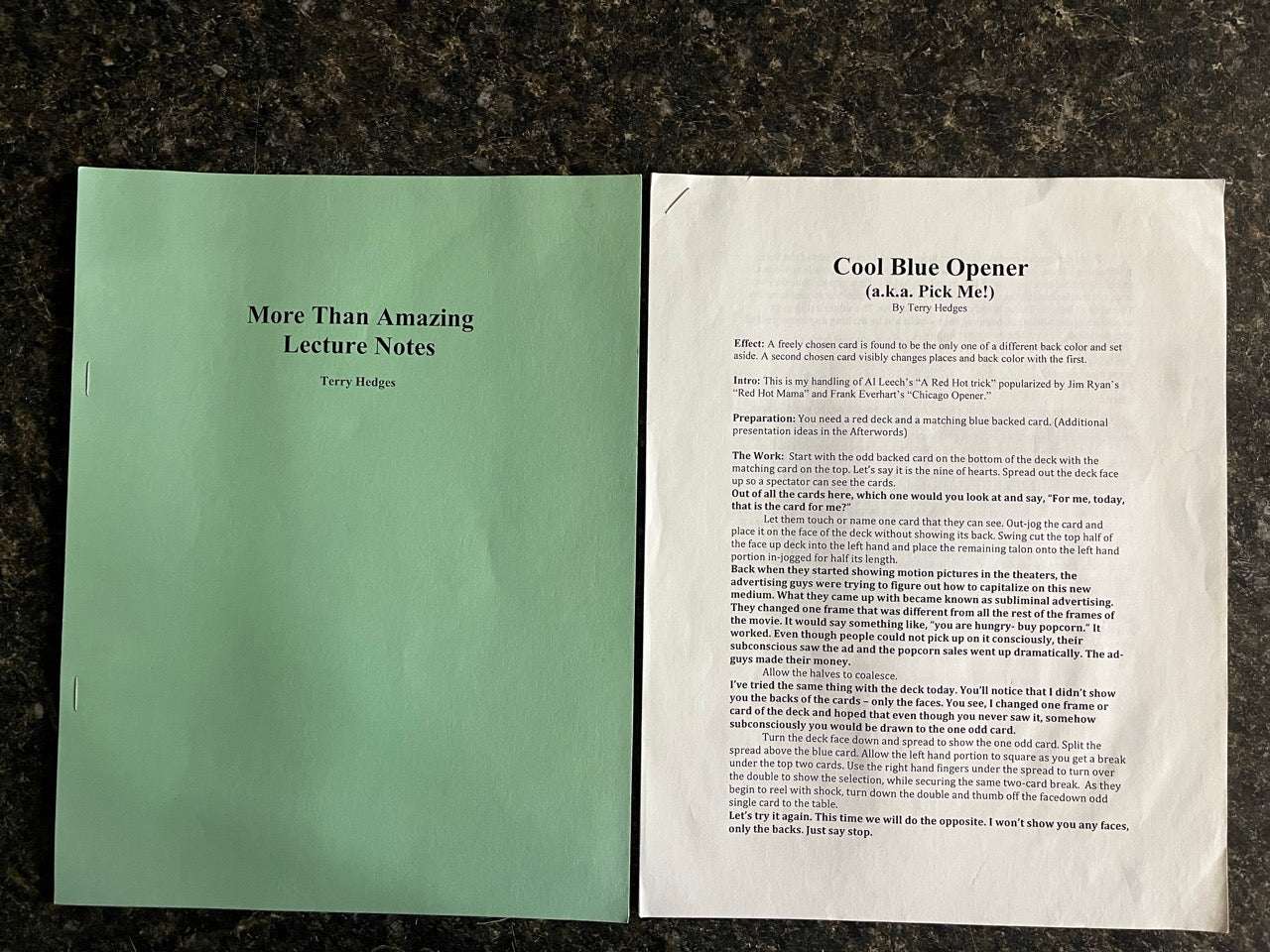 More Than Amazing Lecture Notes - Terry Hedges
