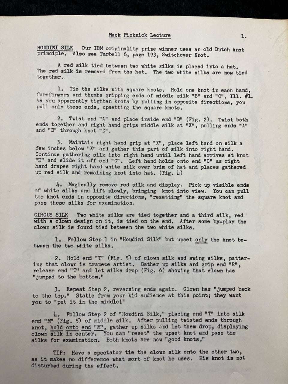 Mack Picknick Lecture Notes