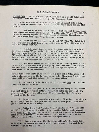 Mack Picknick Lecture Notes