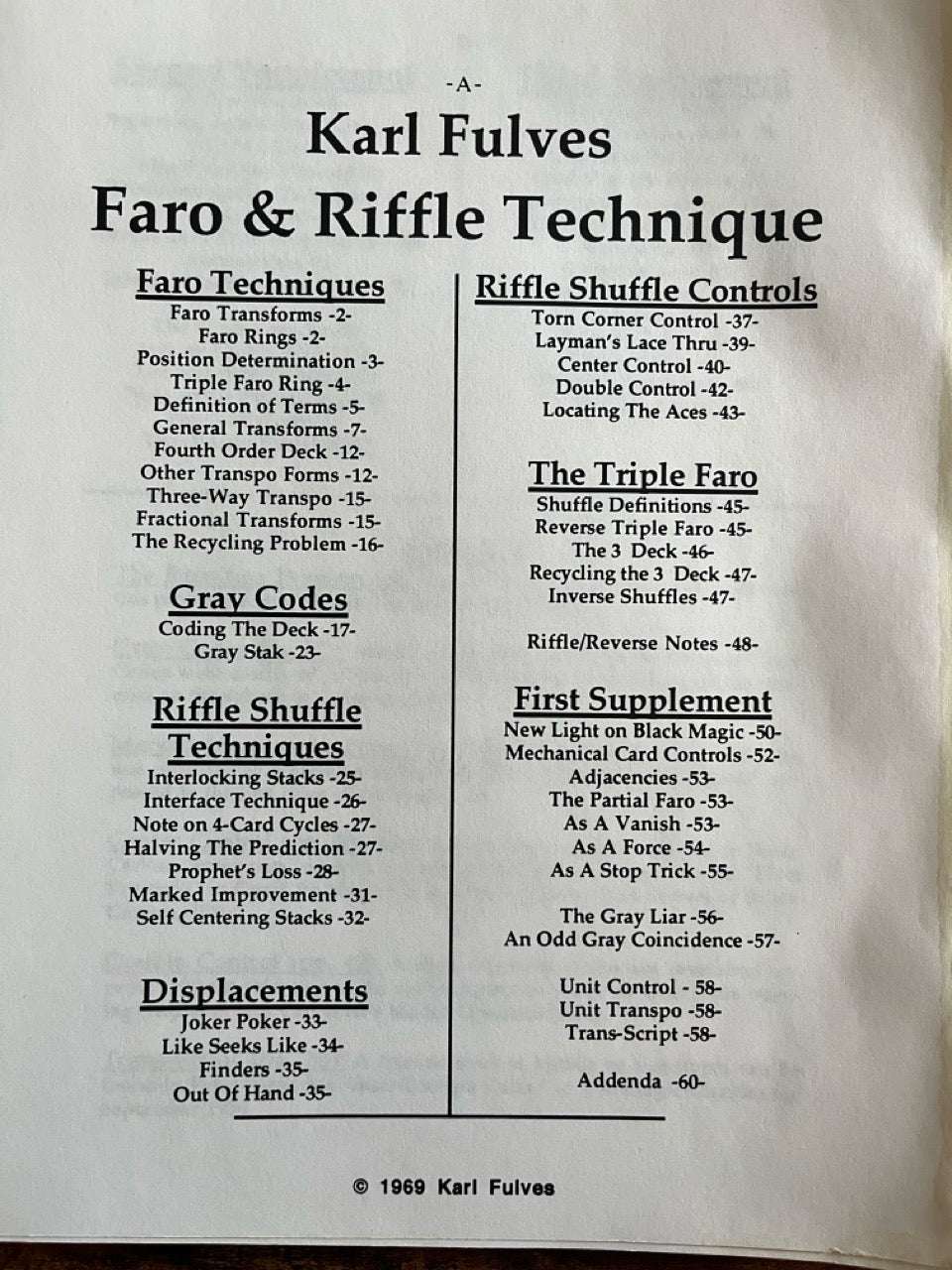 Faro & Riffle Technique - Karl Fulves