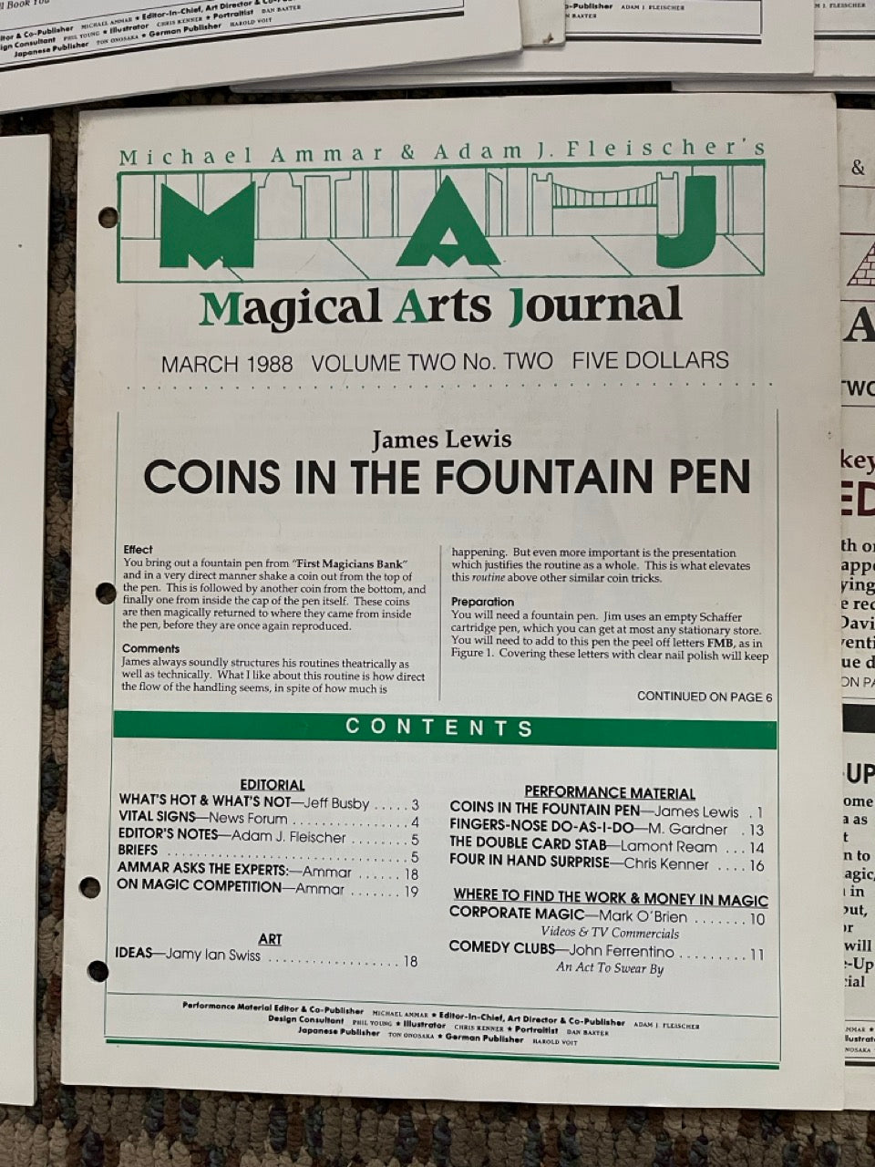 The Magical Arts Journal - Michael Ammar & Adam J. Fleischer (14 issues)