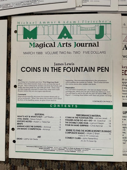 The Magical Arts Journal - Michael Ammar & Adam J. Fleischer (14 issues)