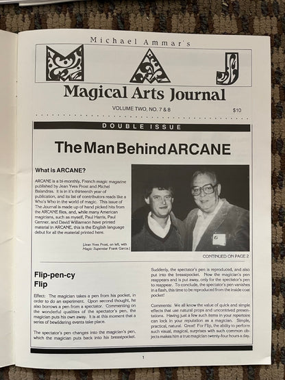 The Magical Arts Journal - Michael Ammar & Adam J. Fleischer (14 issues)