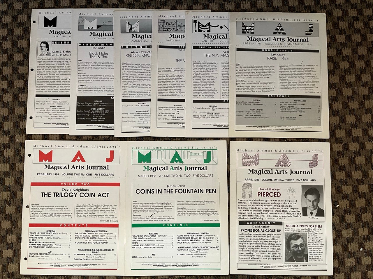 The Magical Arts Journal - Michael Ammar & Adam J. Fleischer (9 random issues)