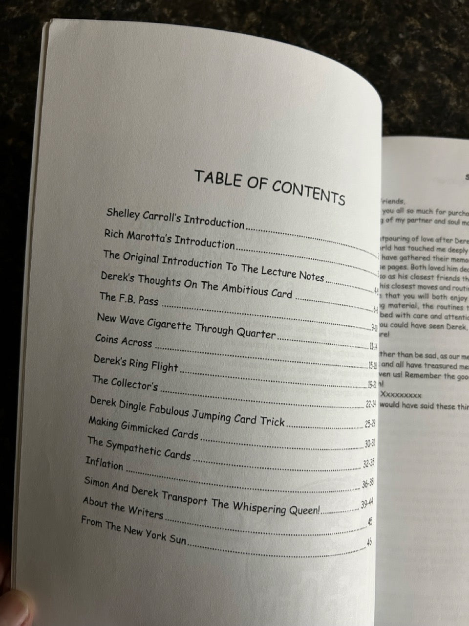 Derek Dingle's Last Notes - Rich Marotta & Simon Lovell