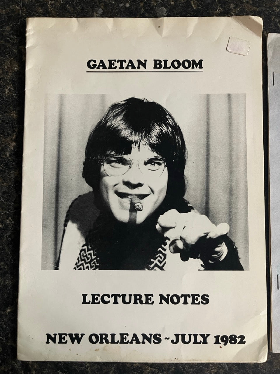 Gaetan Bloom Lecture Notes, New Orleans - July 1982 / Gaetan Bloom Series No. 3 (Potty Bicycle Pumps)