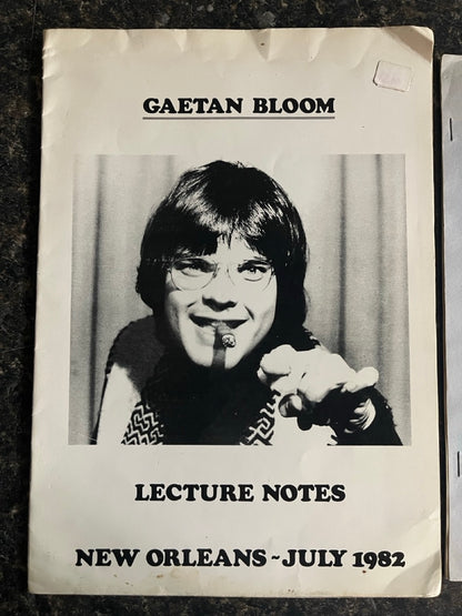 Gaetan Bloom Lecture Notes, New Orleans - July 1982 / Gaetan Bloom Series No. 3 (Potty Bicycle Pumps)