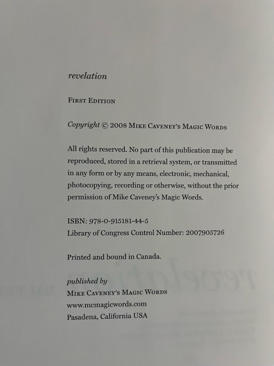 Revelation - Dai Vernon