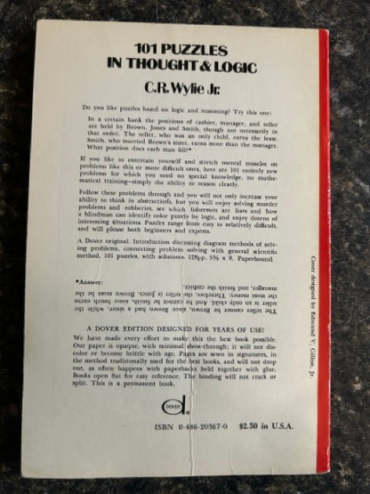 101 Puzzles in Thought & Logic - C.R. Wylie Jr.