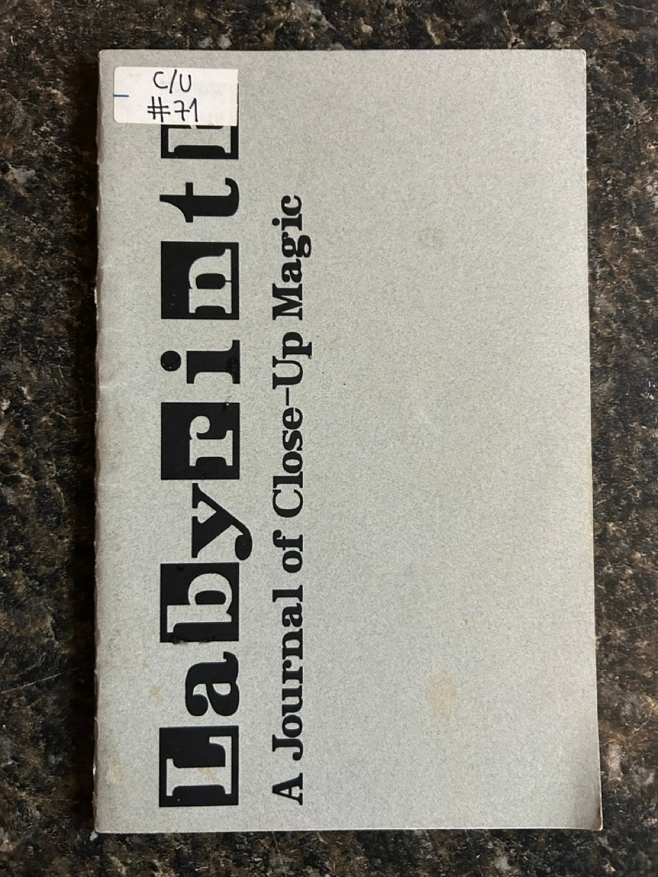 Labyrinth: A Journal of Close-Up Magic (Special Reprint #3) - Stephen Hobbs