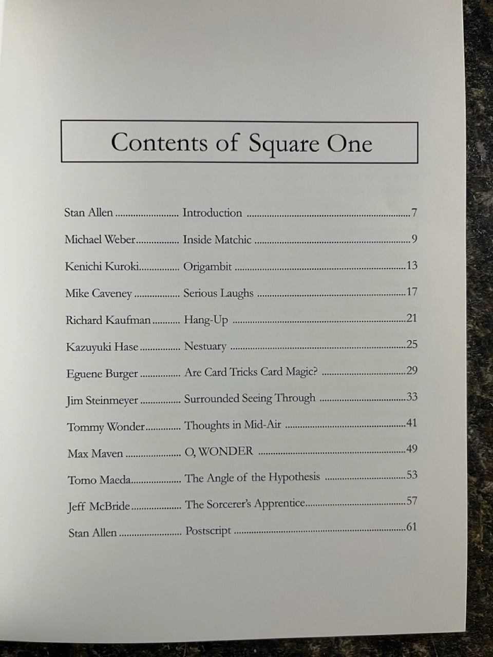 Square One - Mike Caveney
